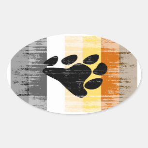 Vintage Bear Pride Oval Sticker