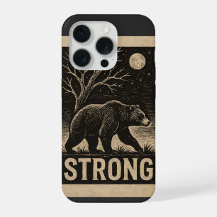 Vintage Bear Strength iPhone 15 Pro Case