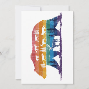 Vintage Bear Wildlife – Retro Forest Silhouette Holiday Card