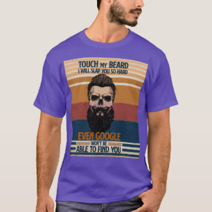 Vintage Beard Skull Touch My Beard I Will Slap You T-Shirt