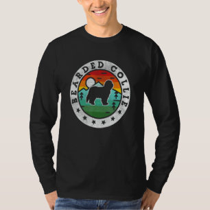 Vintage Bearded Collie Retro Dog Mum Dad T-Shirt