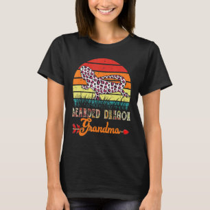 Vintage Bearded Dragon Grandma Flower Leopard Bear T-Shirt