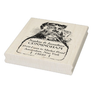 Vintage Bearded Man Return Address Stamp