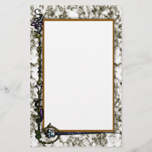 vintage beast border stationery