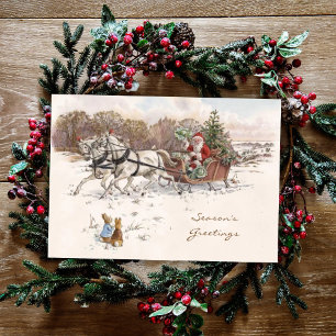 Vintage Beatrix Potter Christmas Greetings Holiday