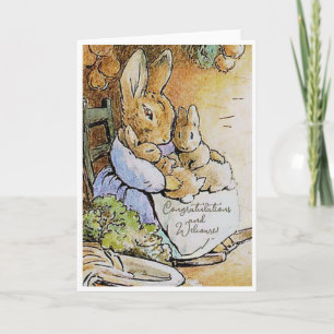 Vintage Beatrix Potter New Twins Congratulations Card