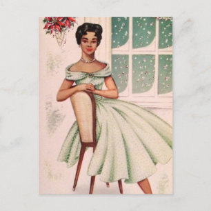Vintage Beautiful African American Woman Postcard