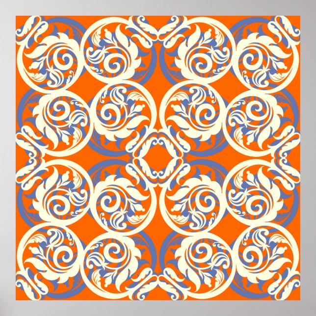 Vintage beautiful background, seamless pattern, lu poster (Front)