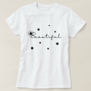 Vintage Beautiful Black Sunflower Flower Floral T-Shirt