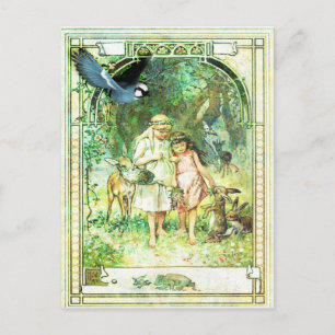 Vintage Beautiful Day Garden Postcard