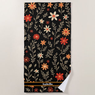 Vintage Beautiful Floral Trendy Collection Beach Towel