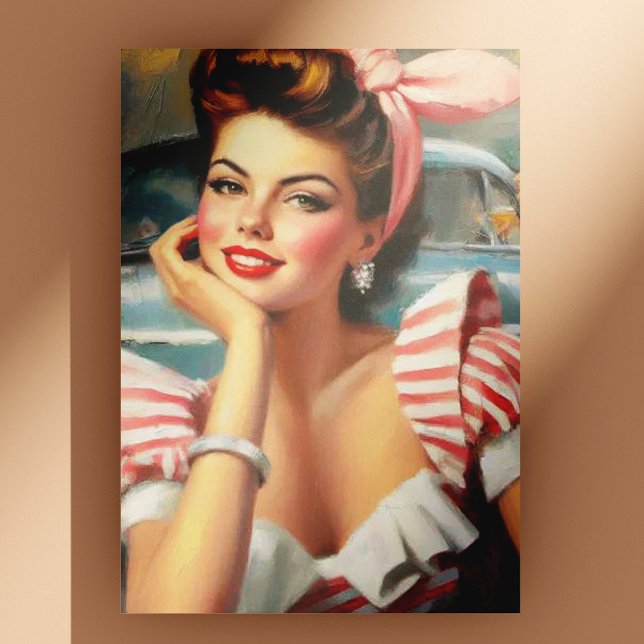 Vintage Beautiful Girl Painting Postcard (Creator Uploaded)