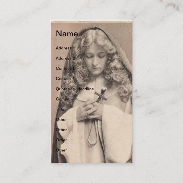 Vintage Beautiful Lady Business Card (Front)