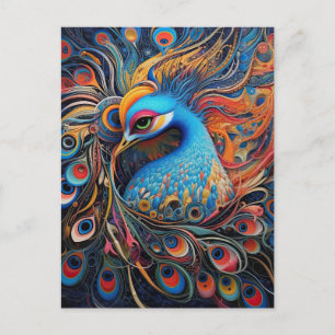 Vintage Beautiful Peacock Art Nouveau Postcard