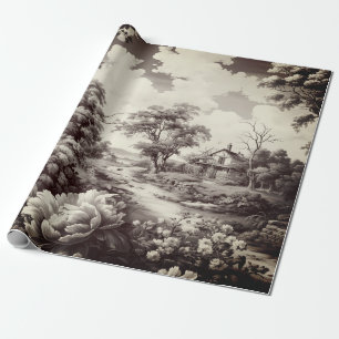 Vintage  Beautiful Toile Wrapping Paper