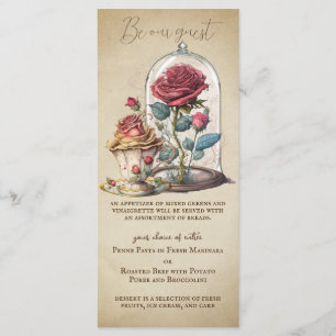 Vintage Beauty and the Beast Fairytale Magic Rose Menu