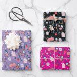Vintage Beauty Cosmetics Bridesmaid Mum Makeup  Wrapping Paper Sheet<br><div class="desc">Cute pattern featuring colourful design, handmade by me! Perfect for girly bridesmaid gifts, birthday presents for makeup lovers, mothers day, or for gifting cosmetics! Check out more of my patterns and items in my shop. I have matching sandals, totes, mugs, passport covers, luggage tags and more for the perfect gift....</div>