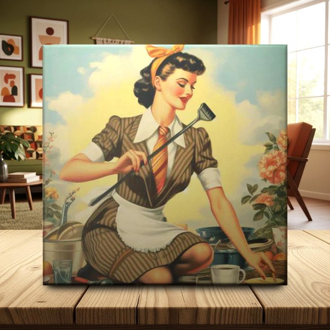 Vintage Beauty Pin-Up Ceramic Tile (Creator Uploaded)