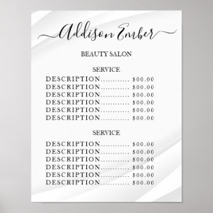 Vintage Beauty Salon Price List Poster