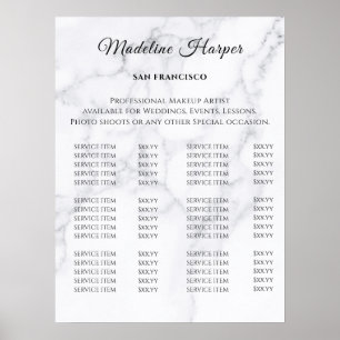 Vintage Beauty Salon Price List Poster