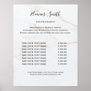 Vintage Beauty Salon Price List Poster