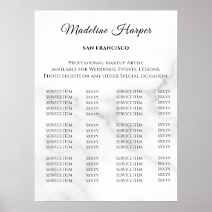 Vintage Beauty Salon Price List Poster