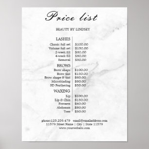 Vintage Beauty Salon Price List Poster