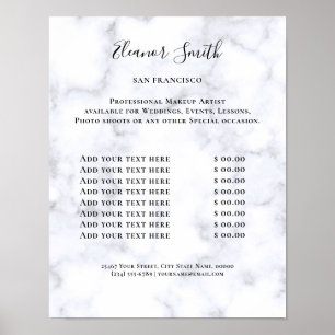 Vintage Beauty Salon Price List Poster