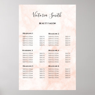 Vintage Beauty Salon Price List Poster