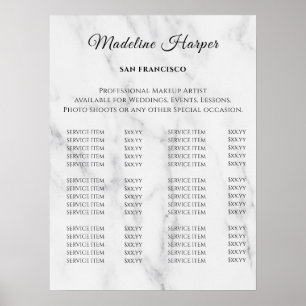 Vintage Beauty Salon Price List Poster