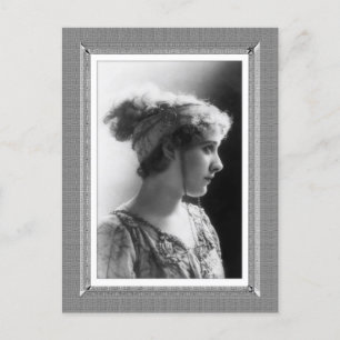 Vintage Beauty - Wondering - in black & white Postcard