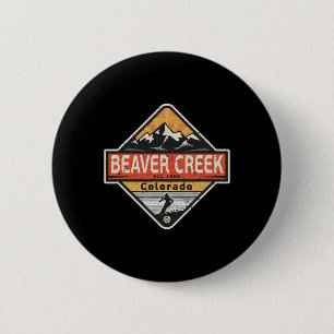 Vintage Beaver Creek Colorado Snow Mountain Skiing 6 Cm Round Badge