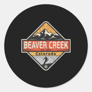 Vintage Beaver Creek Colorado Snow Mountain Skiing Classic Round Sticker
