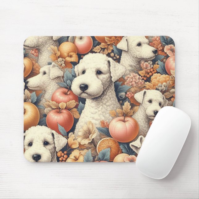 Vintage Bedlington Terrier Seamless  Mouse Pad (With Mouse)