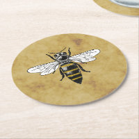 Vintage Bee #2 Distressed Antique Background