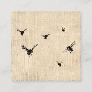 Vintage Bee Art Illustrated Script Style Design Enclosure Card