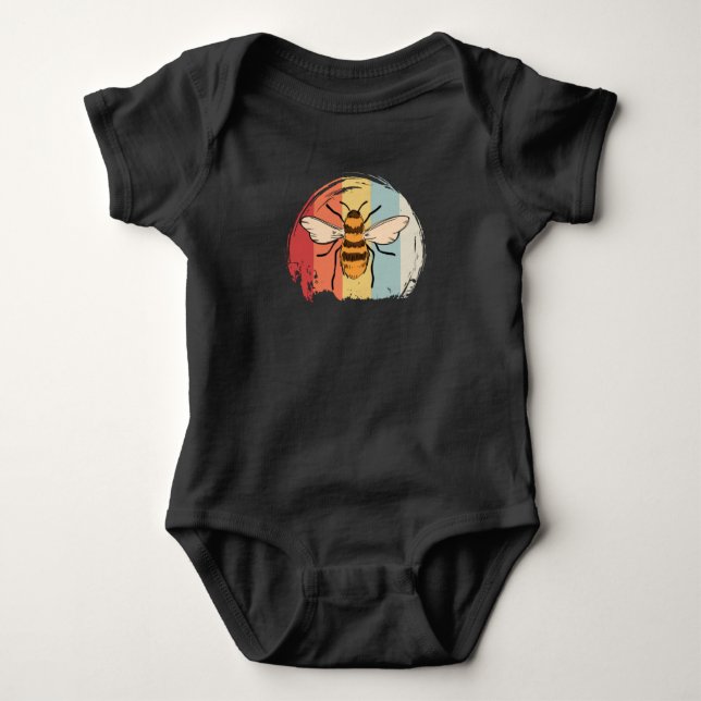 Vintage Bee Baby Bodysuit (Front)
