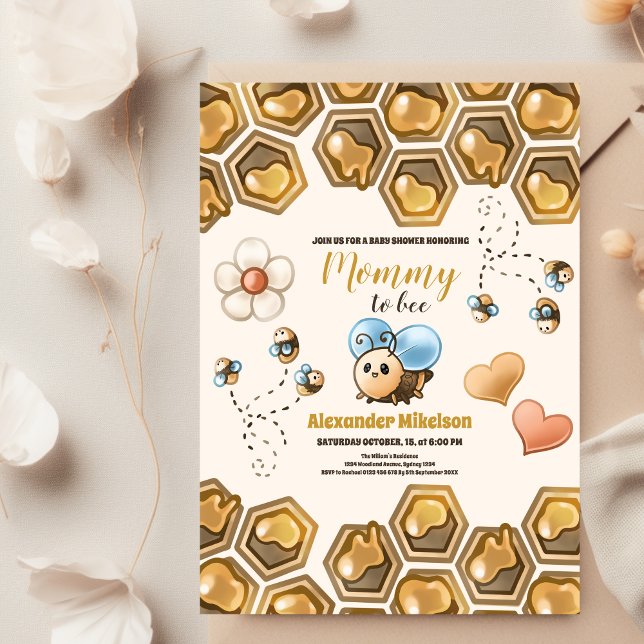 Vintage Bee Baby Shower Invitation (Creator Uploaded)