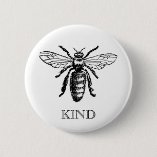 Vintage Bee Be Kind Button