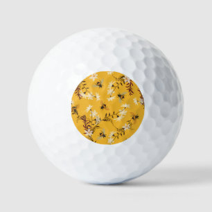 Vintage Bee & Butterfly: Embroidered Floral Art Golf Balls