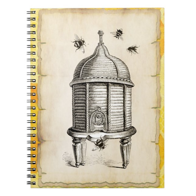 Vintage Bee Hive Cover Notebook (Front)