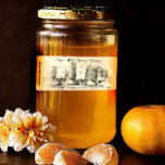 Vintage Bee Hives Honey Jar Label<br><div class="desc">Label your jars of honey with this vintage illustration of wooden bee hives. Personalise the black text for your honey products.  Stickers and jar labels,  with this design,  are available.</div>