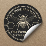 Vintage Bee Homemade Honey Jar Beekeeper Farm Classic Round Sticker<br><div class="desc">Vintage Bee Homemade Honey Jar Beekeeper Farm Stickers.</div>