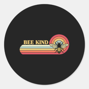 vintage bee kind classic round sticker