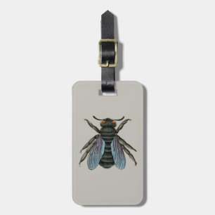 vintage bee luggage tag