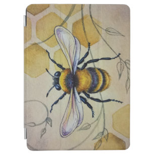 Vintage Bee No. 1 and Honeycomb Watercolor Art iPad Air Cover