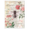 Vintage Bee Rose Bouquet Ephemera Decoupage
