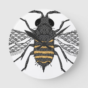 vintage bee round clock