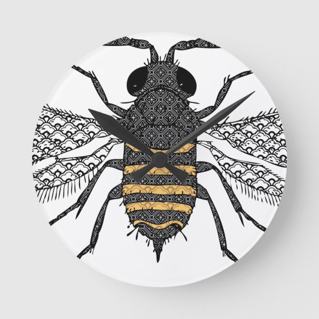 vintage bee round clock (Front)