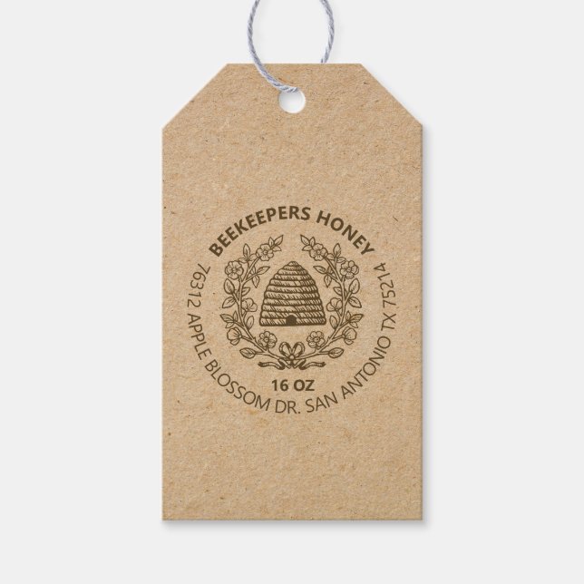 Vintage Bee Rustic Honey Gift Tag (Front)
